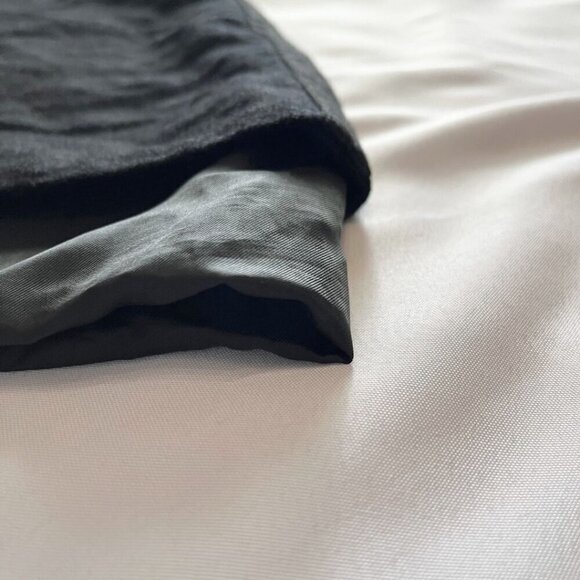 SARAH PACINI BLACK WOOL METALLIC FIBER ASYMMETRICAL SLEEVELESS SHIFT DRESS - M - Picture 12 of 12